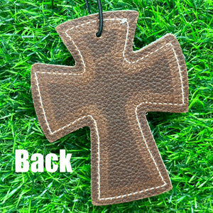 Cross Leather Charm